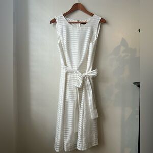 Tommy Hilfiger Ivory Striped Midi Dress